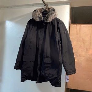 Michael kors new faux fur black parka jacket